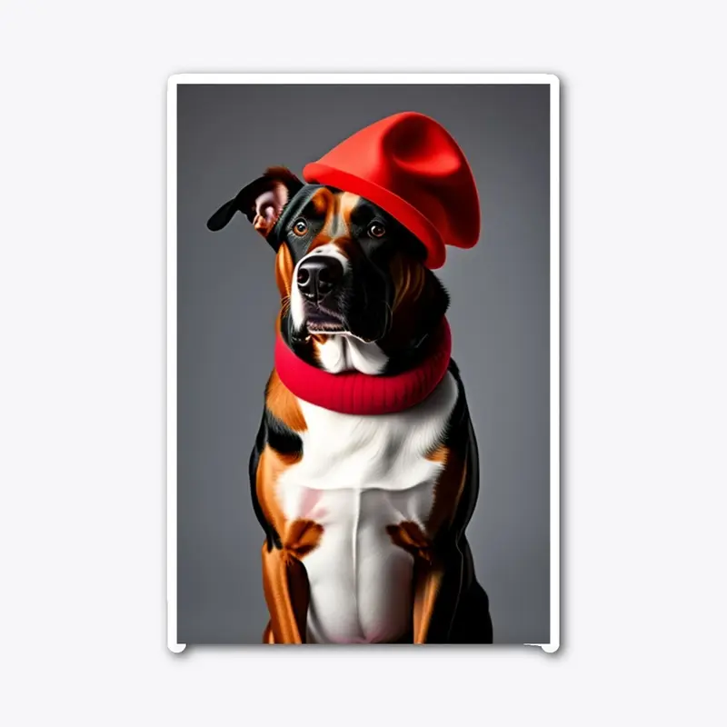 Big Dog with red cap 